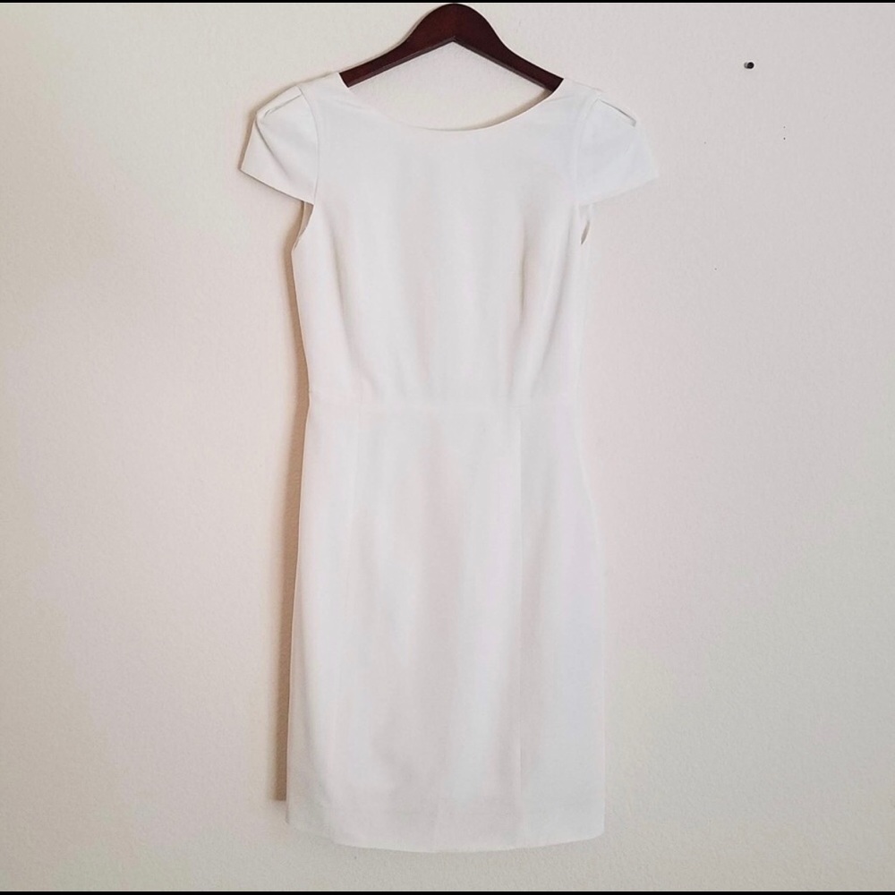 Tibi Cap Sleeve Open Back Silk Dress